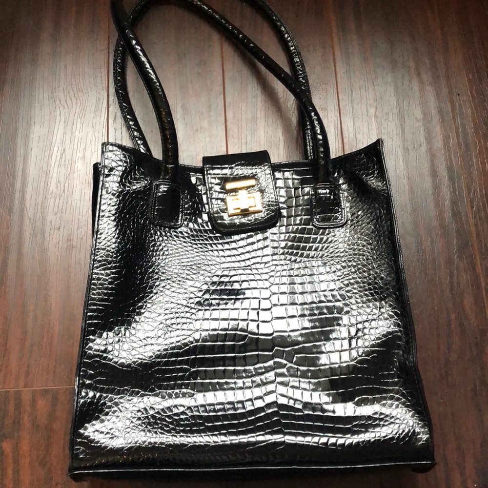 St. John Patent Croc Vintage Tote Bag